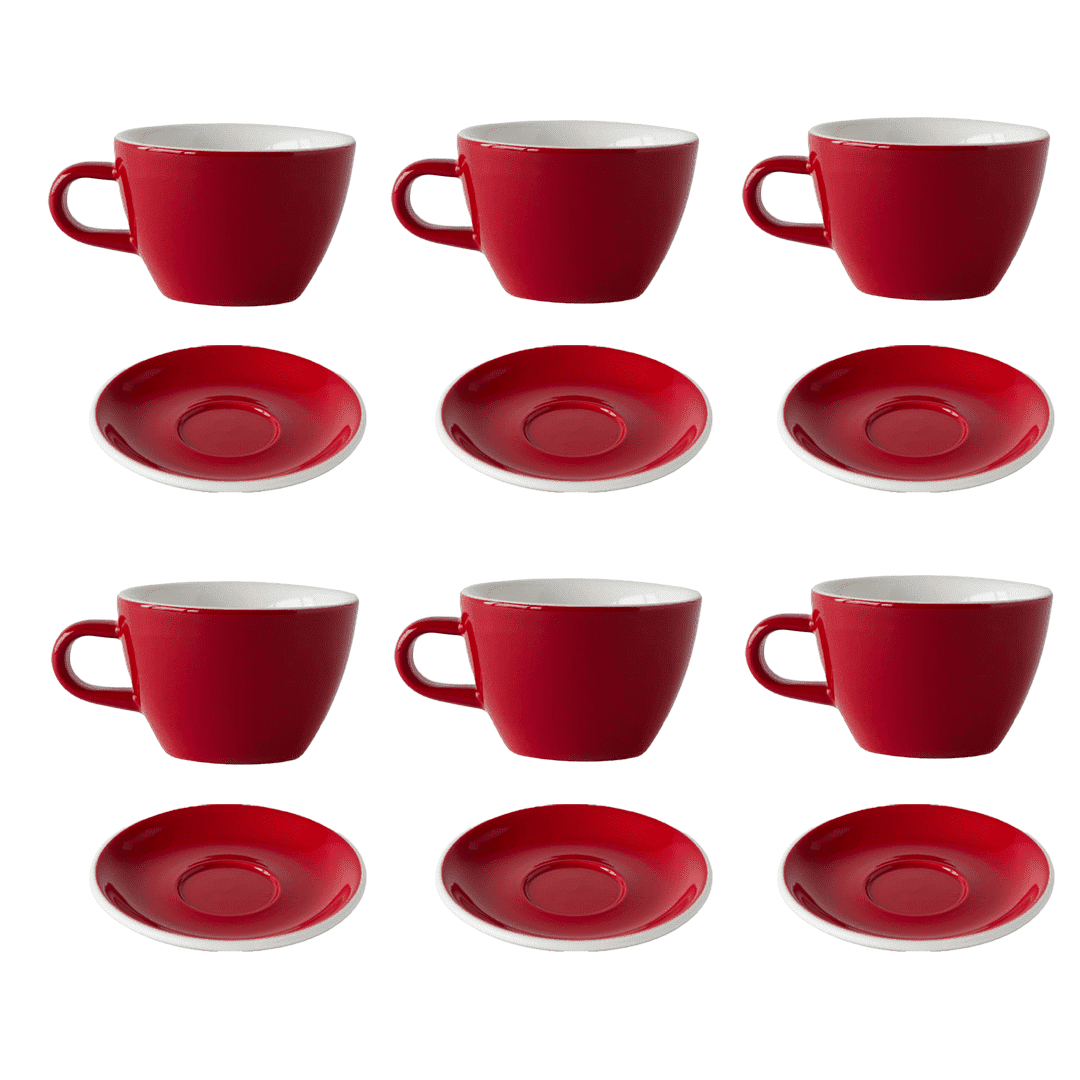 Acme USA Espresso Range Mighty Coffee Cup 350ml, 118oz, Rata Red, 6-Pack